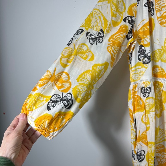 Womens Sweet Magnolia V Neck Butterfly Midi Dress Tiered Boho M Viscose NWT - Picture 5 of 10